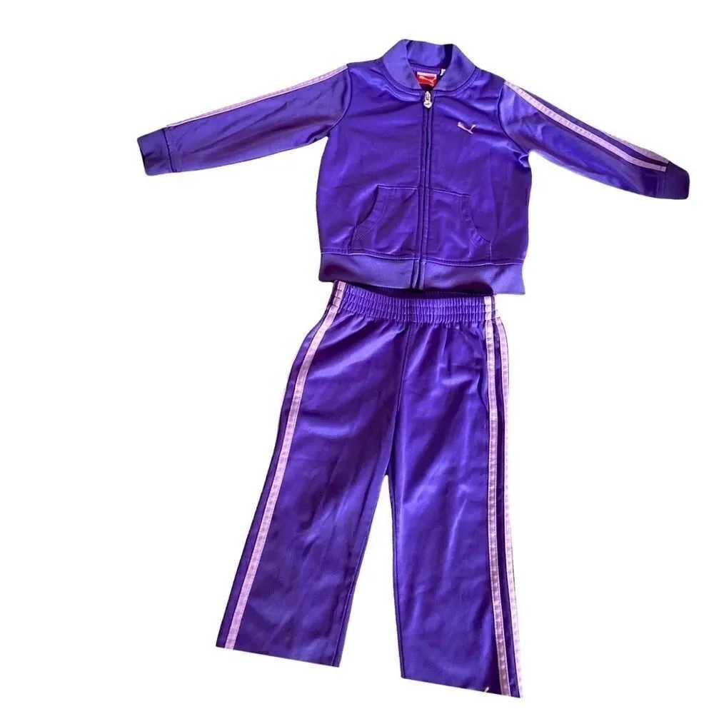 Puma Purple Zip Track Warm Up Suit 24 Months - Picture 1 of 5